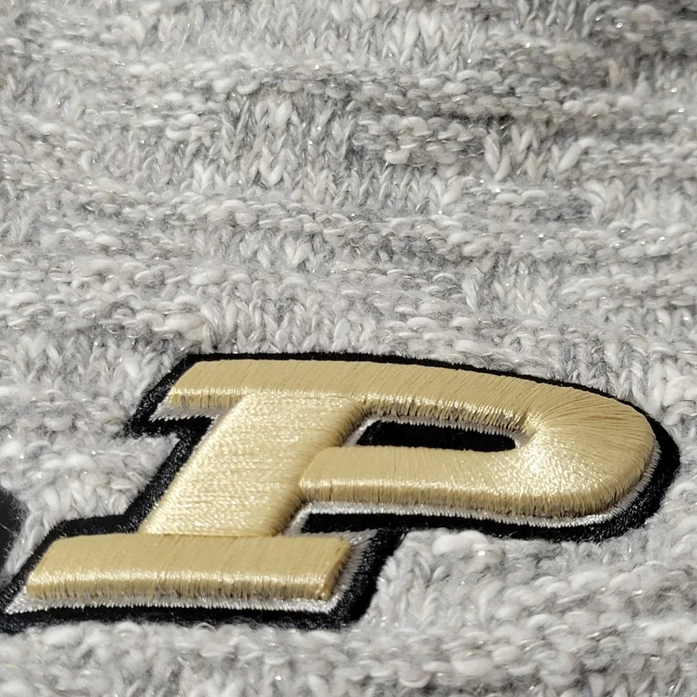 New Era Purdue Boilermakers Beanie Hat Women OSFM Gray Metallic Knit Cuffed NCAA